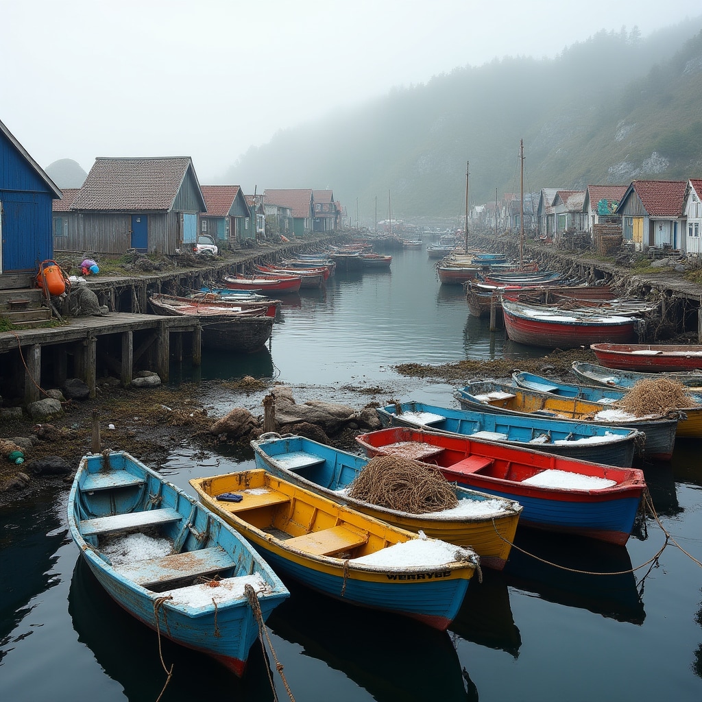 Atlantic fishing village harbor